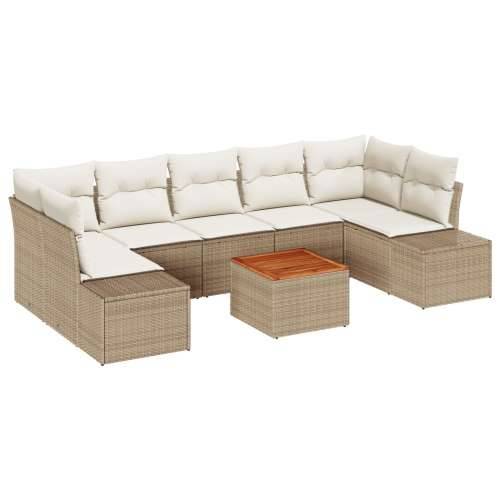 8-dijelni Vrtni Sofa Set s Jastučićima Bež Poli Ratan Akacija Cijena