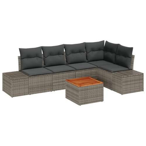 6-dijelni Vrtni Sofa Set s Jastučićima Siva Poli Ratan Akacija Cijena
