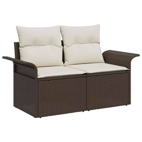 10-dijelni vrtni sofa set s jastučićima smeđi poli ratan Cijena