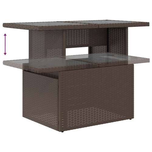 set od 5 vrtnih sofa s jastučićima smeđi poli ratan Cijena