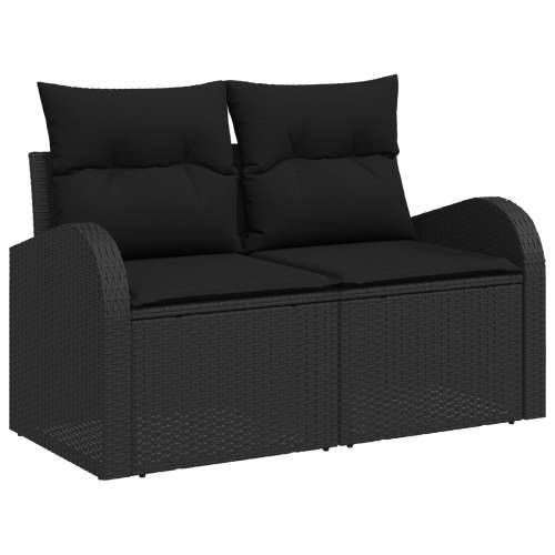 Set od 6 dijelova vrtnih sofa s jastučićima crni poli ratan Cijena