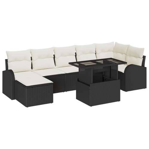 Set vrtnih sofa od 8 dijelova s jastučićima crni poliratan Cijena