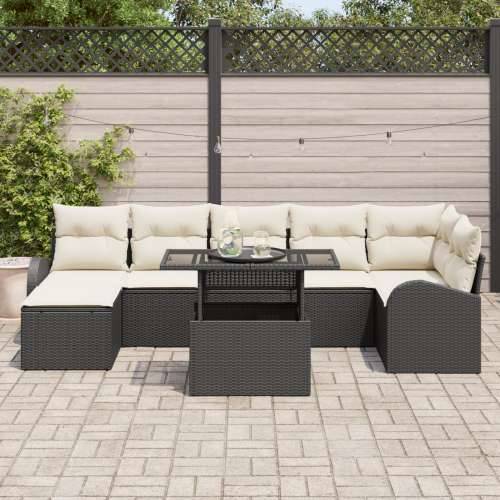 Set vrtnih sofa od 8 dijelova s jastučićima crni poliratan Cijena