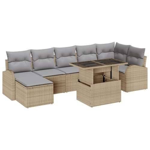 set sofe s jastučićima od 8 komada Bež Poly Rattan Cijena