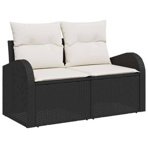 10-dijelni vrtni sofa set s jastučićima crni poli ratan Cijena