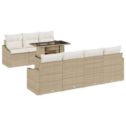 set od 8 komada vrtnih sofa s jastucima bež poli ratan Cijena