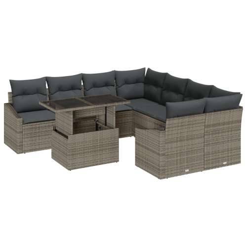 set od 9 dijelova vrtnih sofa s jastučićima siva poli ratan Cijena