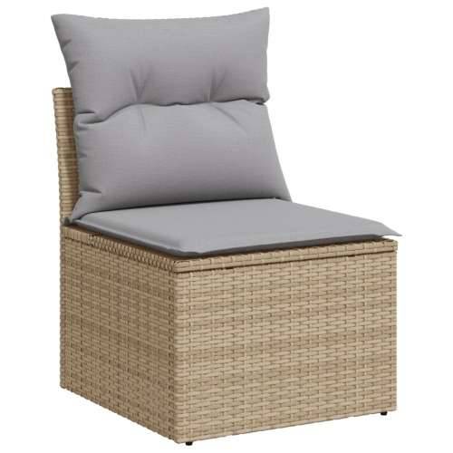 9-komponentni vrtni set sofa s jastučićima bež poliratana Cijena