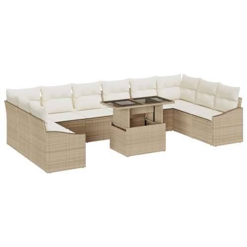 set od 11 vrtnih sofa s jastucima bež poli ratan Cijena