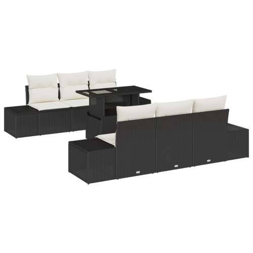 set vrtnih sofa od 7 dijelova s jastučićima, crni poli ratan Cijena