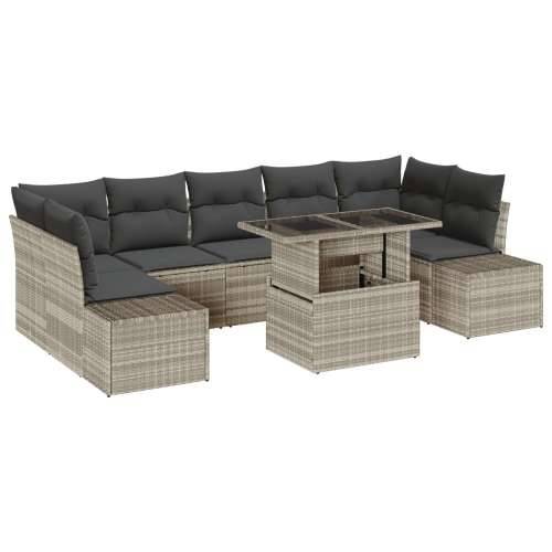 set garniture za vrt s jastučićima svijetlosive boje poli ratana Cijena