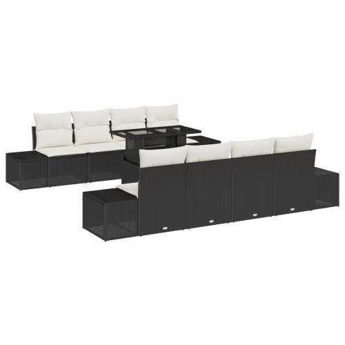 set od 9 dijelova vrtnih sofa s jastučićima crni poli ratan Cijena
