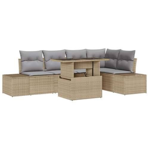 6-dijelni Vrtni Sofa Set s Jastučićima Bež Poli Ratan Cijena