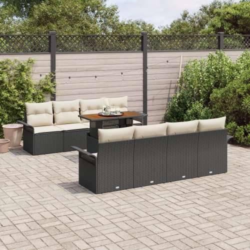 Set od 9 komada vrtnih sofa s jastucima crno poli ratan akacija Cijena