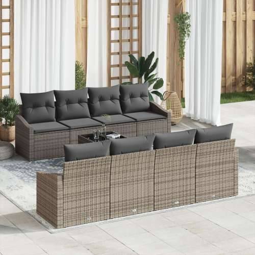 Vrtna garnitura - 7-dijelni set vrtnih sofa s jastučićima siva poli ratan Cijena