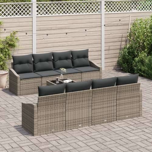 Vrtna garnitura - 7-dijelni set vrtnih sofa s jastučićima siva poli ratan Cijena
