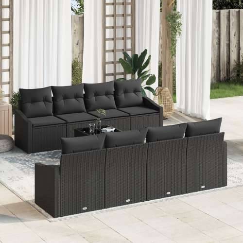 set od 7 dijelova vrtnih sofa s jastucima Crni Poli ratan Cijena