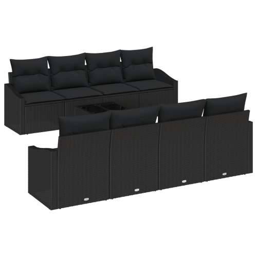 set od 7 dijelova vrtnih sofa s jastucima Crni Poli ratan Cijena