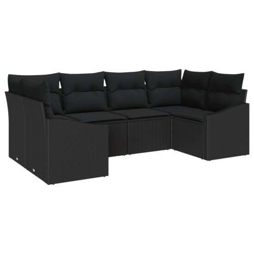 set od 6 komada vrtnih sofa s jastucima crna poli ratan Cijena