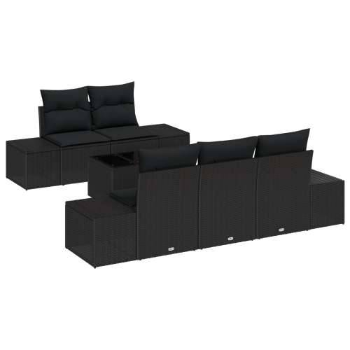 set garniture za vrt od 6 dijelova s jastučićima crna poliratan Cijena