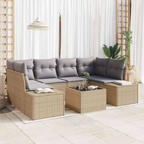 7-dijelni vrtni sofa set s jastučićima bež poliratan Cijena
