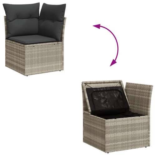 set od 9 dijelova vrtnih kauča s jastučićima svjetlosiva poly rattan Cijena