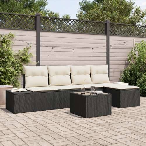 5-dijelni vrtni set sofa s jastučićima smeđi poli ratan Cijena