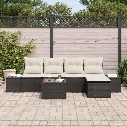 5-dijelni vrtni set sofa s jastučićima smeđi poli ratan Cijena