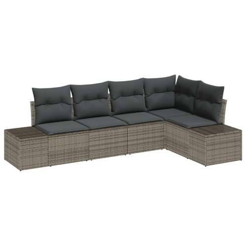 set vrtnih sofa s jastučićima siva poli ratan Cijena