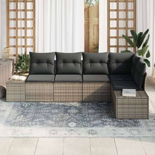 set vrtnih sofa s jastučićima siva poli ratan Cijena