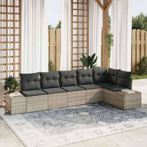 set od 6 vrtnih sofa s jastučićima svjetlosive boje poli ratana Cijena
