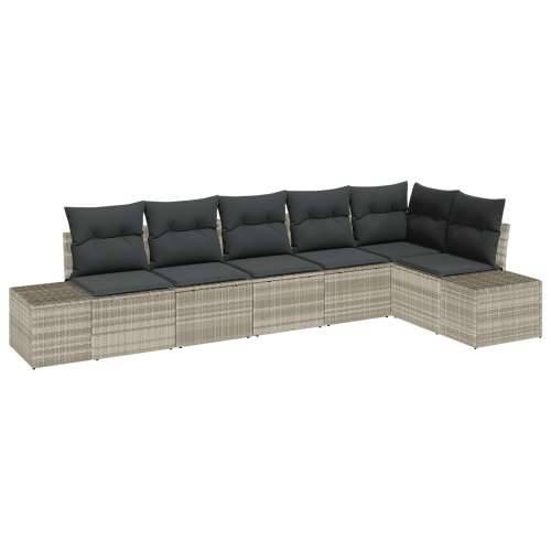 set od 6 vrtnih sofa s jastučićima svjetlosive boje poli ratana Cijena
