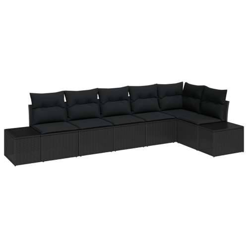set vrtnih sofa od 6 dijelova s jastucima, crni poli rattan Cijena