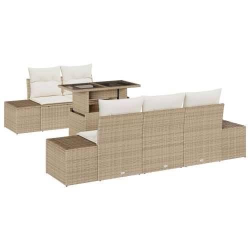Set od 6 vrtnih sofa s jastucima Bež Poli Ratan Cijena