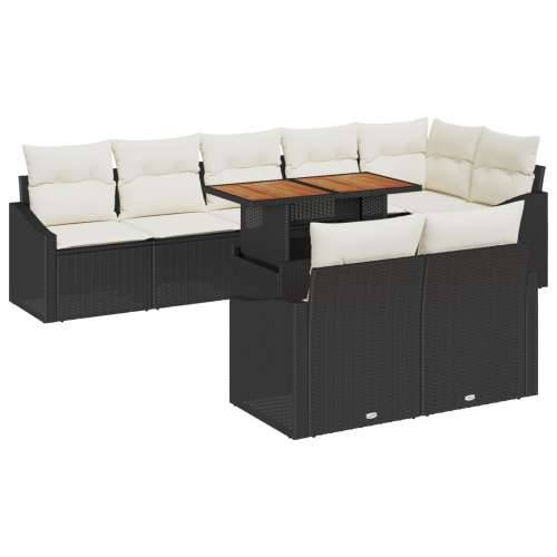 set vrtnih sofa s jastučićima Crni Poliratanski Cijena