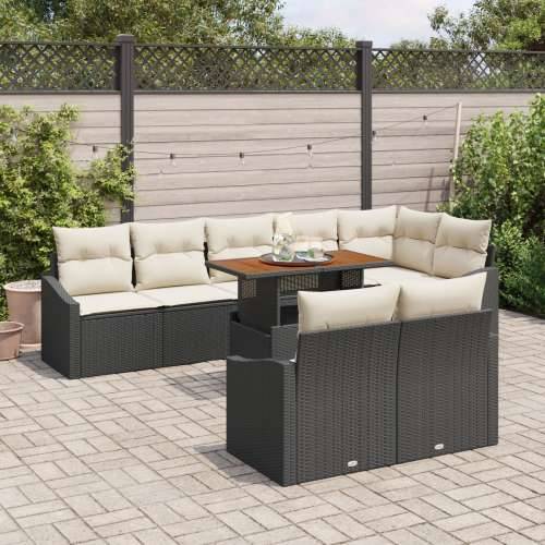 set vrtnih sofa s jastučićima Crni Poliratanski Cijena