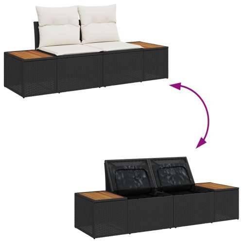 set vrtnih sofa od 6 s jastučićima crni poliratan Cijena