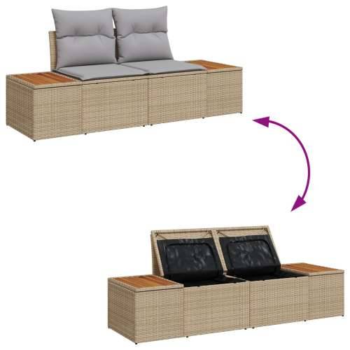 6-dijelni vrtni set sofa s jastučićima bež poli ratan Cijena