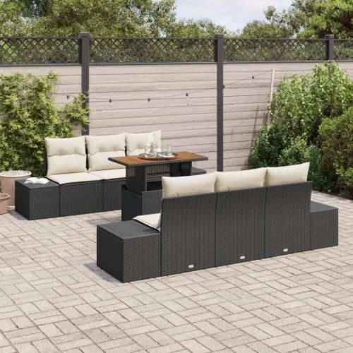 set vrtnih sofa s jastučićima crni poli ratan Cijena