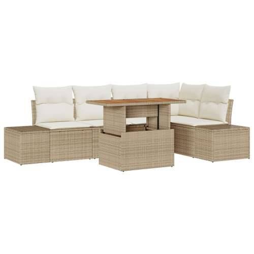6-dijelni vrtni sofa set s jastučićima Bež Poli ratan Cijena