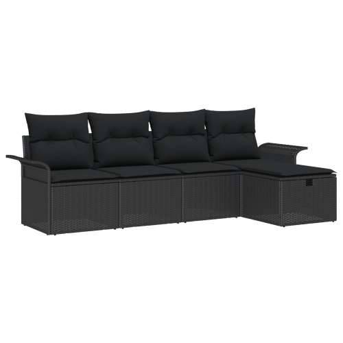 set od 5 vrtnih kauča s jastučićima crni poli rattan Cijena
