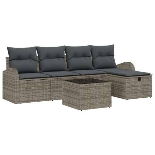 set od 6 dijelova vrtnih sofa s jastučićima siva poli ratan Cijena