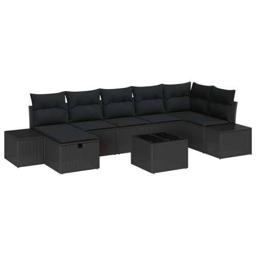 set vrtnih sofa od 8 komada s jastučićima Crna Poli ratan Cijena