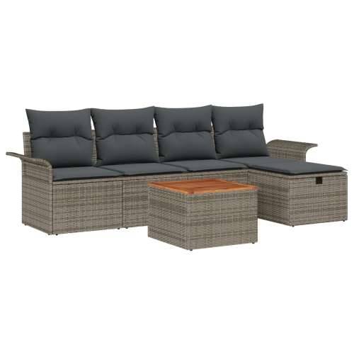 6-dijelni Vrtni Sofa Set s Jastučićima Siva Poli Ratan Cijena