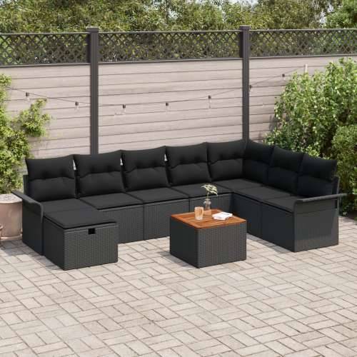 set vrtnih sofa s jastučićima crna poli ratan Cijena