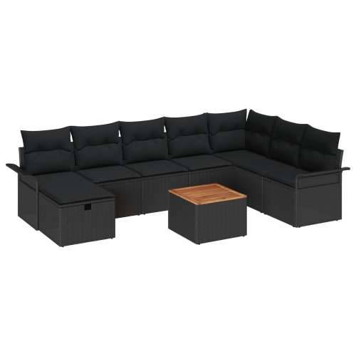 set vrtnih sofa s jastučićima crna poli ratan Cijena