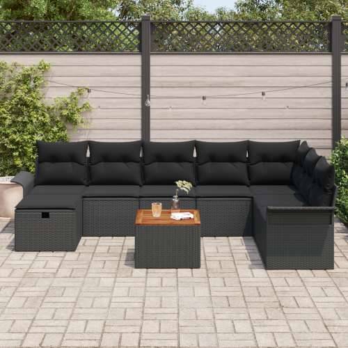 set vrtnih sofa s jastučićima crna poli ratan Cijena