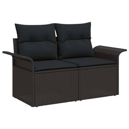 set vrtnih sofa s jastučićima crna poli ratan Cijena
