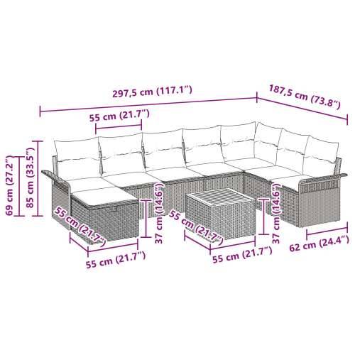 set vrtnih sofa s jastučićima crna poli ratan Cijena