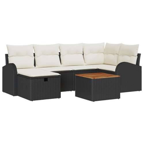 Set Sofi za Vrt od 7 s Jastucima Crna Poli Ratan Cijena